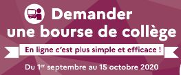 Rappel : Campagne de bourse de collège pour l’année scolaire 2020-2021