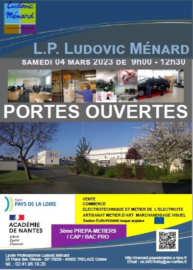 portes ouvertes Lycée pro Ludovic Ménard Trélazé